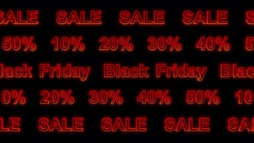 Neon Black Friday Sale Scrolling Text Pattern