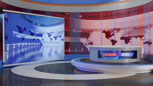 3D Virtual News Studio Ab003 Background Loop