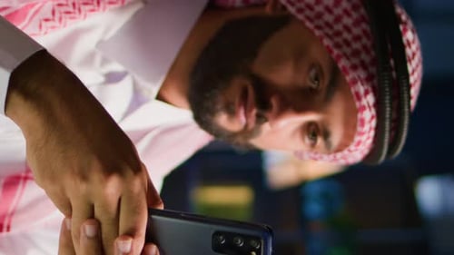 Vertical Video Man Sending Text Messages