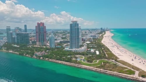 Miami Beach South Beach Miami Beach Skyline Miami Cityscape Aerial View Top View of Miami Coastline