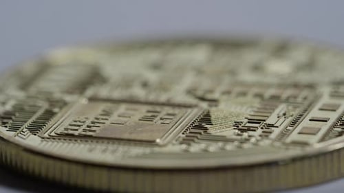 Crypto Currency — Makro-Rack-Fokus für einen Bitcoin
