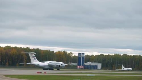 Cargo Plane Taking off on Airport Runway