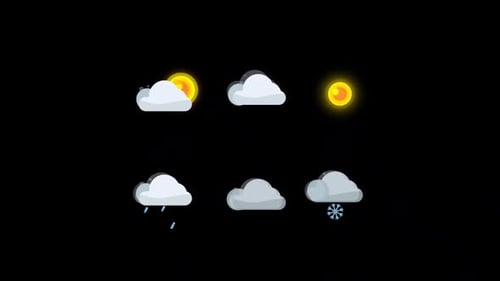 Weather Icons Loop Alpha Channel