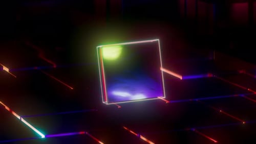 3D Abstract Glow Cube Loop