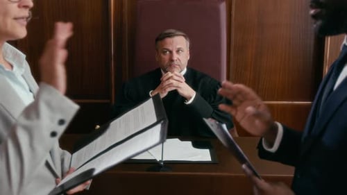 Lawyers Arguing in Court Until Judge Stopping Them