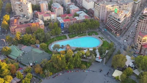 25.10.2024 Drone shot buildings in Yerevan, Armenia.