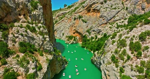 Aerial View of Gorges Du Verdon and Galetas Bridge Magnificent Nature Aerial Journey Above Verdon