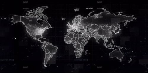 Digital World Map 3d render