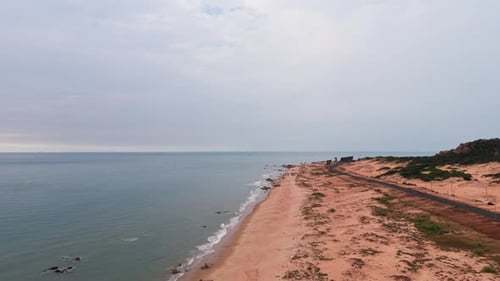 Aerial View of the Coast Before the Storm.