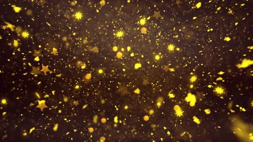 Sparkling Golden Stars and Shimmering Particles Background