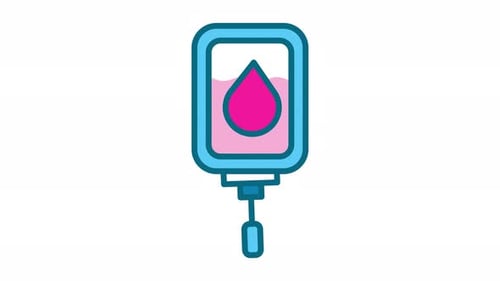 Blood Bag Animation with Droplet Icon