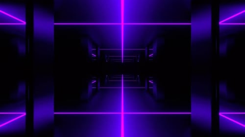 Turquoise And Purple Reverse Endless Mirrors Strobe Tunnel Background Vj Loop In 4K
