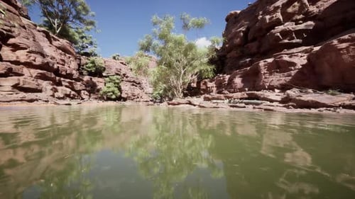 The Reflection of the Mountains in the River