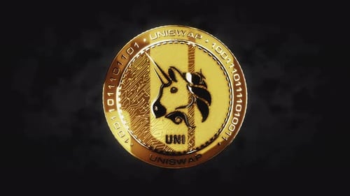 Tirage au sort de pièces 3D en cryptomonnaie Uniswap Uni
