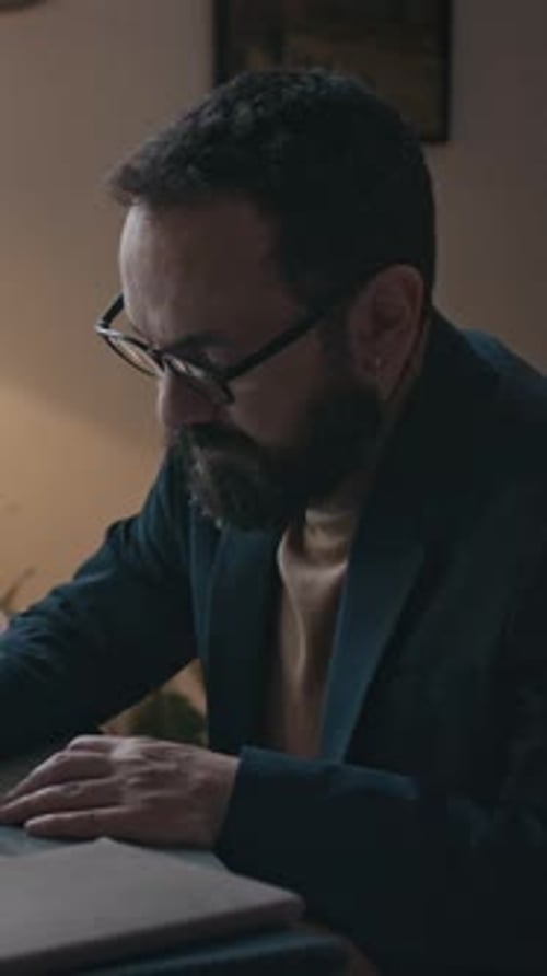 Vertical of School Psychologist Working at Desk in Office