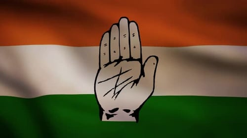 Indian National Congress Political Party Logo, India Election Waving Flag