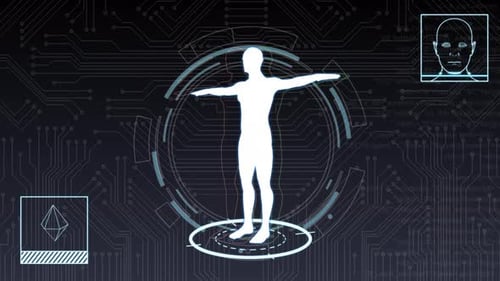 4K Technology spürt den rotierenden Hud des menschlichen Körpers