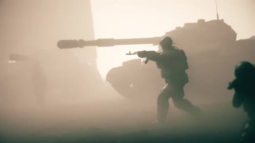 Battlefield, Operation, field full of soldiers animation scene