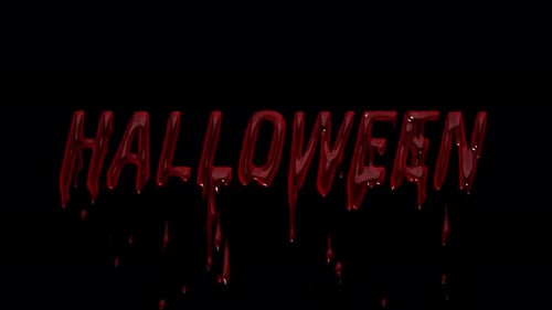 Dripping Red HALLOWEEN Sign Loop with Alpha Channel