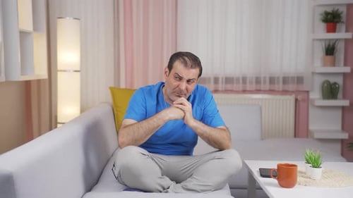 Man with fear and stress.
