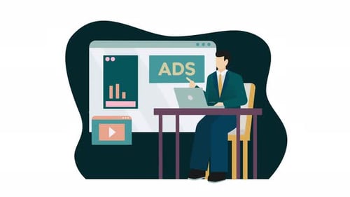 Corporate Flat Design Digital Advertising Strategy Animation