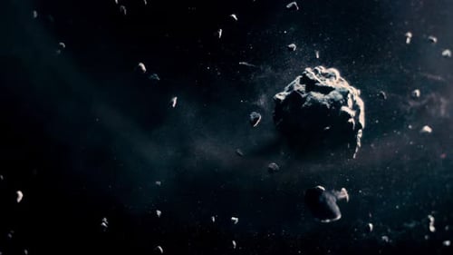 Asteroid hurtles through space debris field