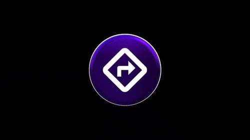 3D Glossy Right Turn Arrow Icon Rotation