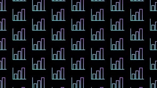 Bar Chart Growth Black Animated Loop Background 4K
