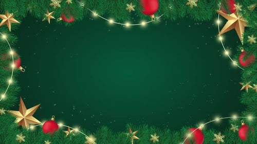 Christmas Frame Green Background
