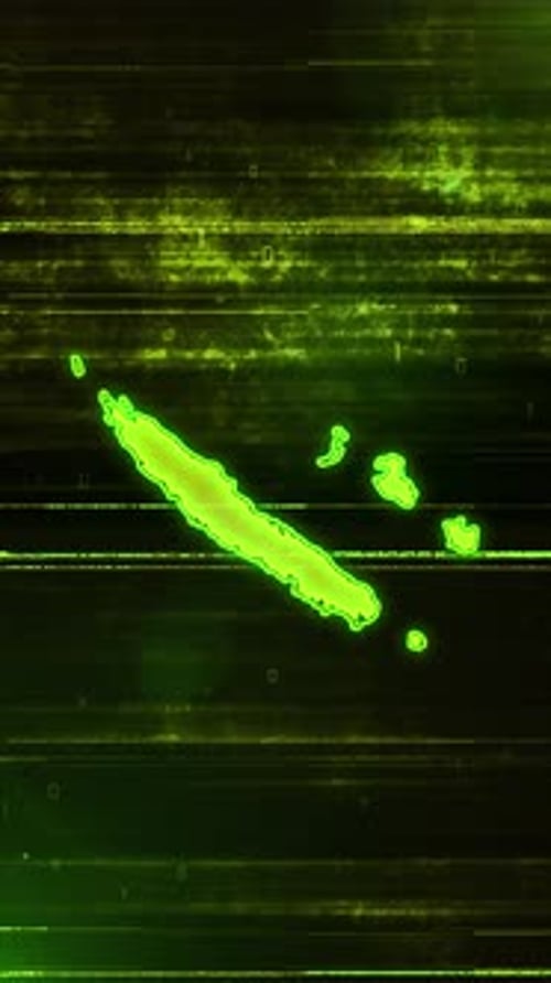 New Caledonia Digital Futuristic Glitch Map - Vertical Video