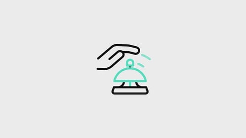 Animated Flat Design Service Bell Ringing Icon