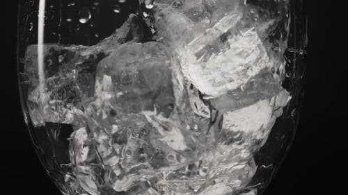 Glass of Ice Cubes Close Up Still