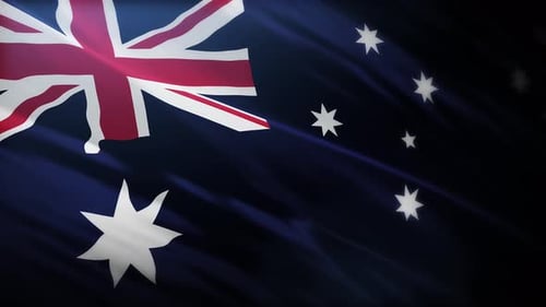 Realistic Waving Australian Flag Loop Background Animation