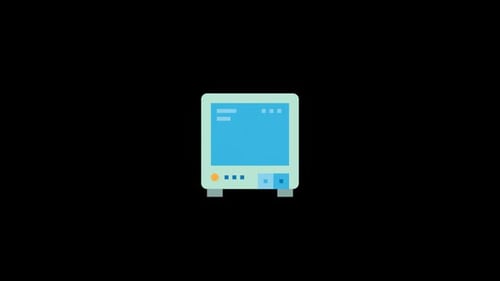 Flat Design Computer Screen Data Processing Animation
