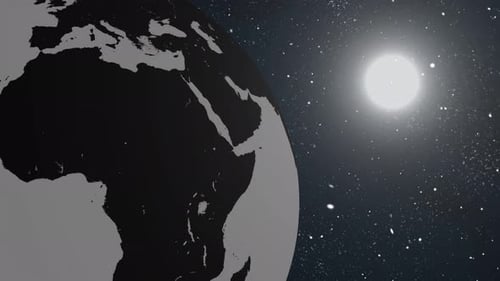 Amazing Sunrise Over The Earth Planet, Earth planet View From Space and Solar System. 1582