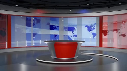 3D Virtual News Studio Ab002 Background Loop