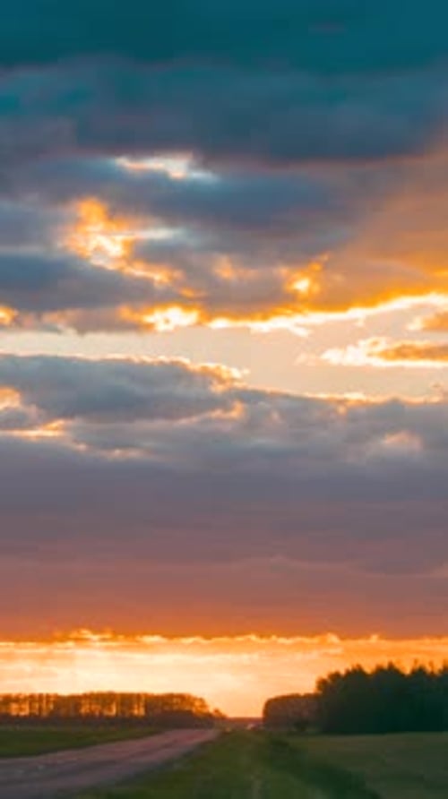 Vivid Beautiful Sunset Sun Sunshine