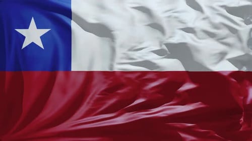 Realistic Waving Chile Flag Background Animation