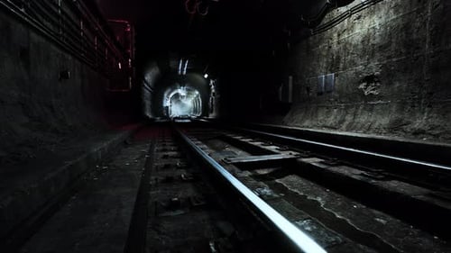 Tiefer U-Bahn-Tunnel im Bau