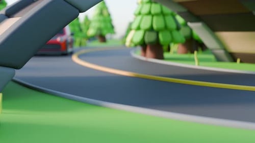 Racing Car Loop 3D satisfying animation