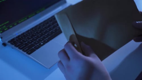 Software hacker taking bribe, payment.