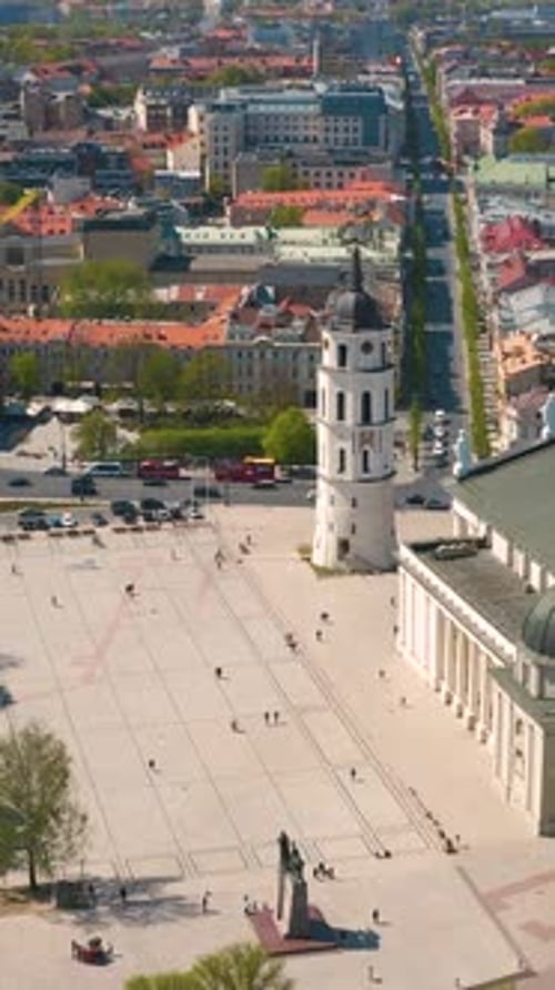 Aerial View of Vilnius Downtown