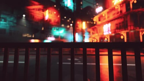 Neon Colors Leave a Lasting Impression on This Small Asian Town After Sunset