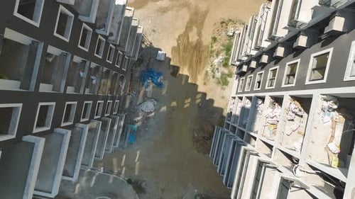 Aerial View Construction Hub Activity