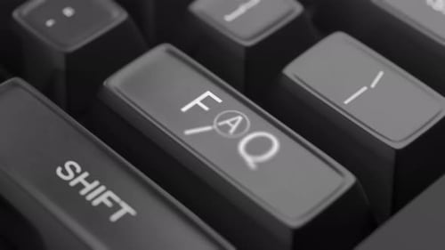 Animated FAQ Keyboard Key Press Concept
