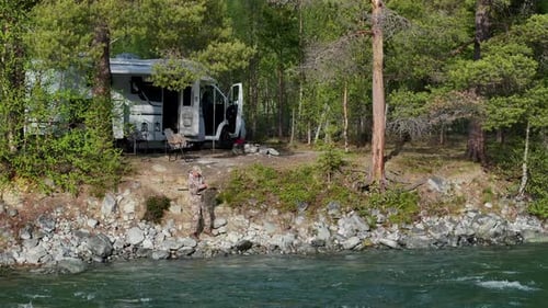 Cozy Forest RV Camping Spot Along the River