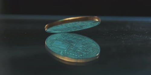 Bitcoin Coin on Fire, Cryptocurrency Concept