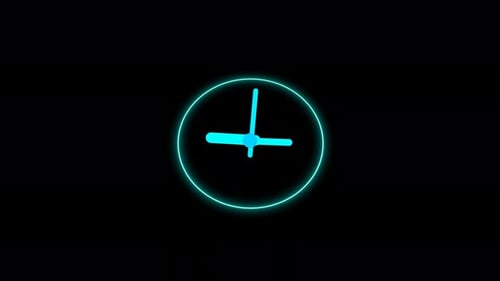 Analog digital technology 3D well clock animation on the 24 hours always rotating