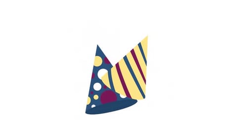 Collection of Animated Flat Design Party Hats for Celebrations