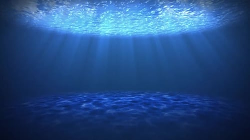 Seamless Looping Underwater Background with Light Rays and Caustics